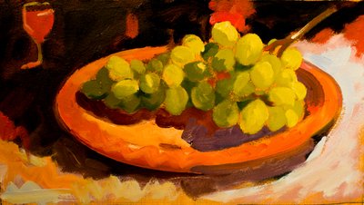 Grapes II, 2016 (oil on card) - Simon Fletcher