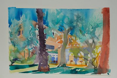 Terrasse de la Mamounia, 2010 (aquarelle sur papier) - Simon Fletcher