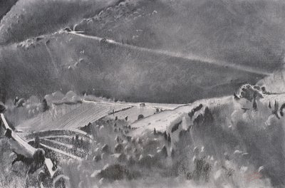 The High Road, 2001 (pastel et techniques mixtes sur papier) - Simon Fletcher