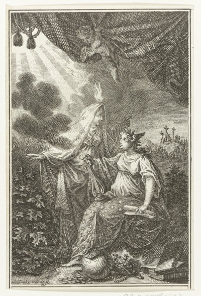 Figures allégoriques près de la colline du Golgotha - Simon Fokke