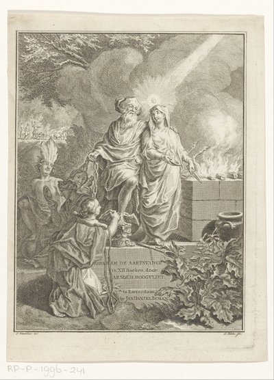 Page de titre allégorique avec le patriarche Abraham et la Vérité - Simon Fokke