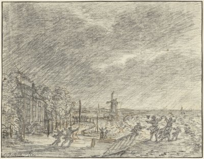 Tempête et inondation à Halfweg, 15 novembre 1775 - Simon Fokke
