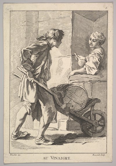 Copie inversée de Au Vinaigre, des Cris de Paris, 18ème siècle - Simon Francois Ravenet