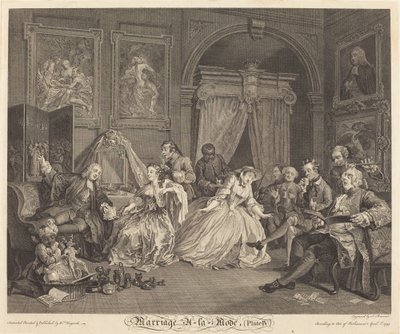 Mariage à la mode : pl.4 - Simon Francois Ravenet I after William Hogarth