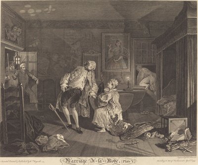 Mariage à la Mode : pl.5 - Simon Francois Ravenet I after William Hogarth