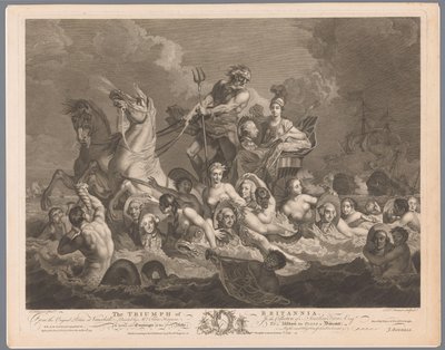 Allégorie sur la marine britannique et la victoire sur la flotte française (Le Triomphe de Britannia) - Simon François Ravenet (le vieux)