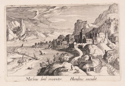 Vallée fluviale alpine, tirée de Topographia Variarum Regionum - Simon Frisius