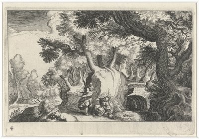 Paysage forestier avec Agar et Ismaël - Simon Frisius