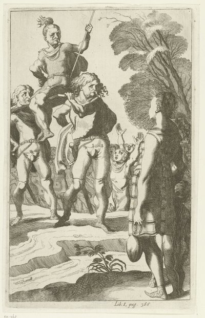 Brinio brandi sur un bouclier - Simon Frisius