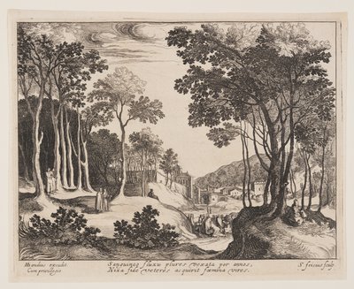 Le Christ guérissant la femme ensanglantée, extrait de Paysages avec scènes de la vie du Christ - Simon Frisius