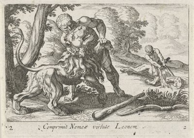 Hercule combattant le lion de Némée - Simon Frisius