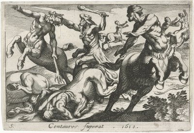 Hercule combattant les centaures
Centauros superat (titre sur l