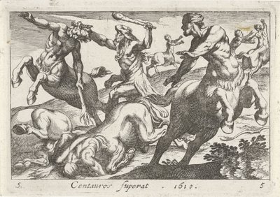 Hercule combattant les centaures - Simon Frisius
