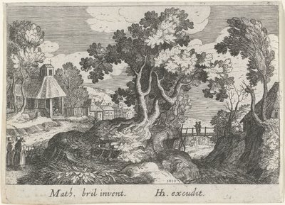 Paysage avec un arbre - Simon Frisius