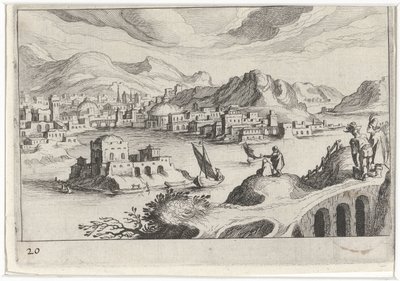 Vue de ville dans une vallée fluviale (Paysages d