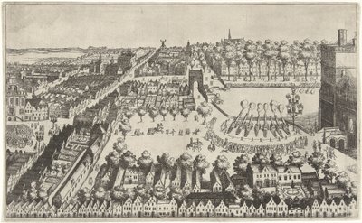 Feux de joie à La Haye après la proclamation de la trêve, 1609 - Simon Frisius