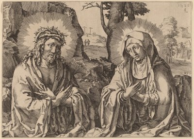 Le Sauveur et la Vierge - Simon Frisius after Lucas van Leyden