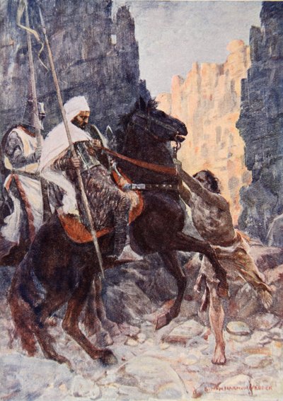 Le chevalier écossais Sir Kenneth avec le Sarrazin, surpris par Hamako alors qu