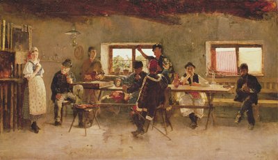 Fêtards dans un pub, 1888 - Simon Hollosy