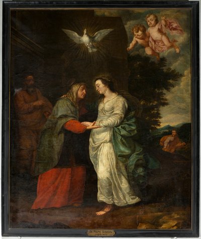 Église paroissiale (Parochiekerk Sint-Eligius). Peinture. "Marie visitant Élisabeth". Simon De Paepe. XVIIe siècle. - Simon II de Pape