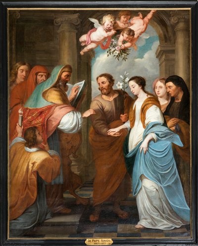 Église paroissiale (Parochiekerk Sint-Eligius). Simon De Pape. Engagement de la Vierge. XVIIe siècle. - Simon II de Pape