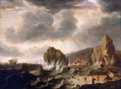 Naufrage sur une côte rocheuse - Simon Jacobsz. Vlieger