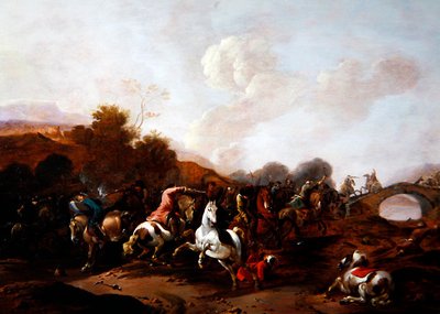 Une Escarmouche entre Turcs et Chrétiens - Simon Johannes van Douw
