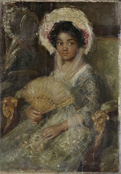 Jeune femme avec un éventail, vers 1906 - Simon Maris