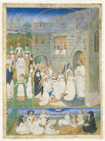 Les saintes vierges accueillies par le Christ alors qu