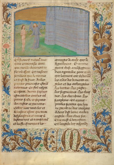 Le mur de métaux et de joyaux entourant les anges et les saints - Simon Marmion