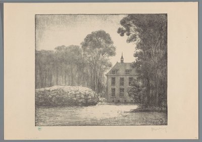 Vue de la ferme sur le domaine De Raephorst - Simon Moulijn (signed by artist)