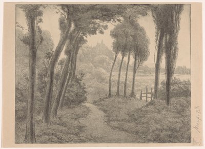 Paysage avec chemin forestier - Simon Moulijn (signed by artist)