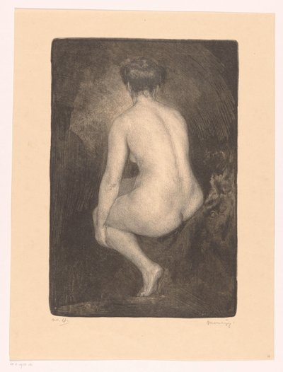 Femme nue assise - Simon Moulijn (signed by artist)