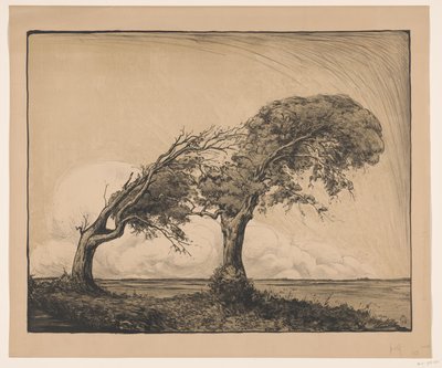 Paysage avec deux arbres - Simon Moulijn
