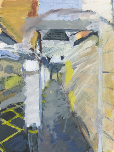 Passerelle du parking, 2024 (acrylique sur papier) - Simon Neville