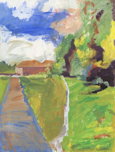 Pavement  shortcut to houses, 2024 (acrylique sur papier) - Simon Neville