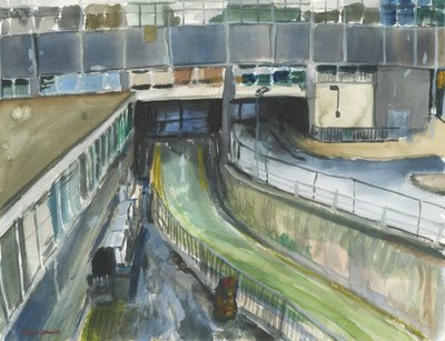 Sortie de taxi de la gare, 2019 - Simon Neville