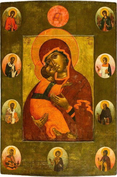 La Vierge de Vladimir avec des saints choisis - Simon Ushakov