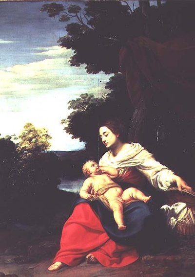 Madone avec un panier - Simon Vouet