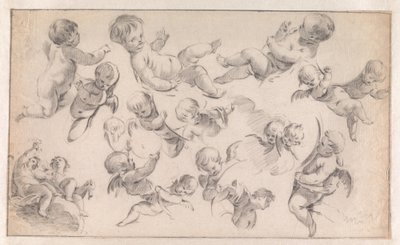 Étude pour une décoration représentant des putti - Simon Vouet