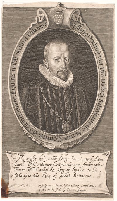 Diego Sarmiento de Acuna, comte de Godomar. Envoyé espagnol à Londres - Simon de Pas