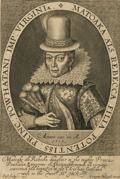 Pocahontas, 1616 - Simon de Passe