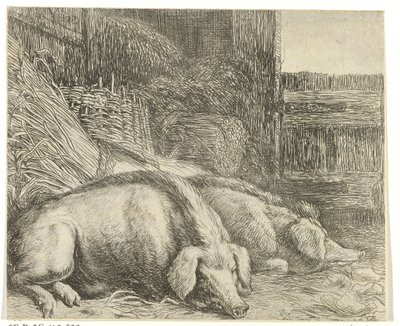Deux cochons - Simon de Vlieger