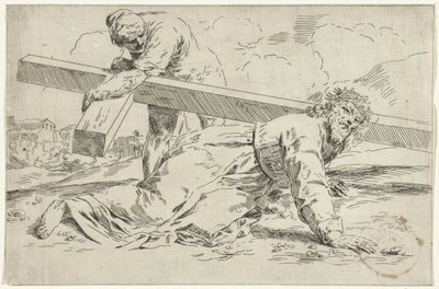 Le Christ succombe sous le poids de la croix - Simone Cantarini