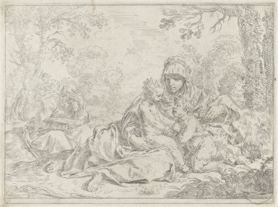 Sainte Famille avec le jeune Jean-Baptiste - Simone Cantarini