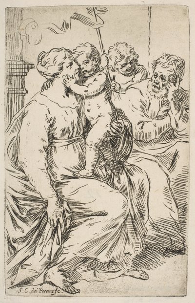 Sainte Famille avec Saint Jean-Baptiste, vers 1640-1642 - Simone Cantarini
