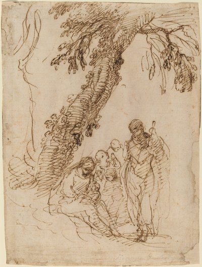 La Sainte Famille sous un arbre - Simone Cantarini