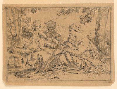 La Sainte Famille avec Saint Jean et Sainte Élisabeth - Simone Cantarini
