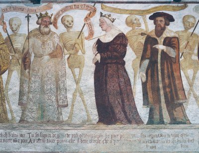 La mort avec le roi, la reine et le docteur (détail) - Simone II Baschenis