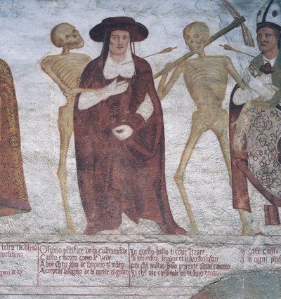 Le Cardinal et la Mort, détail de La Danse Macabre - Simone II Baschenis